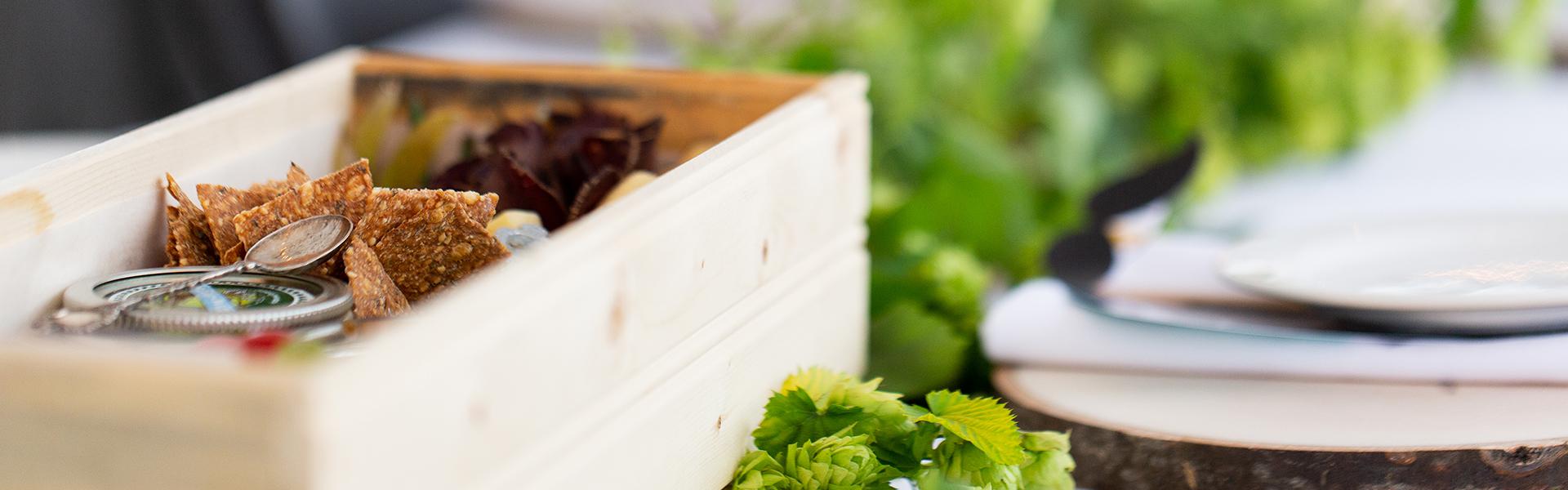 Charcuterie box and table setting