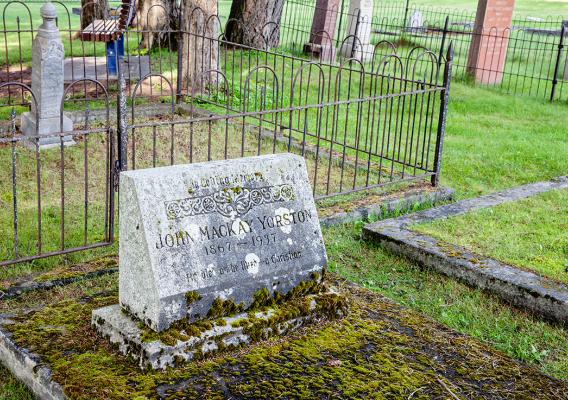 Headstone at Pioneer Cemetery in Quesnel